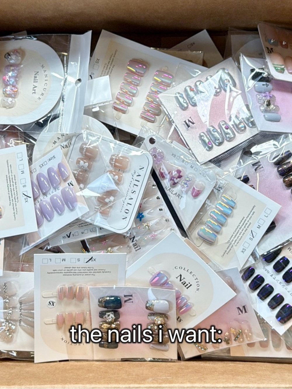 Assorted Press-On Nail Sets - Iridescent, Lavender, Pink & Nude